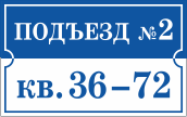 Табличка на подъезд с номерами квартир